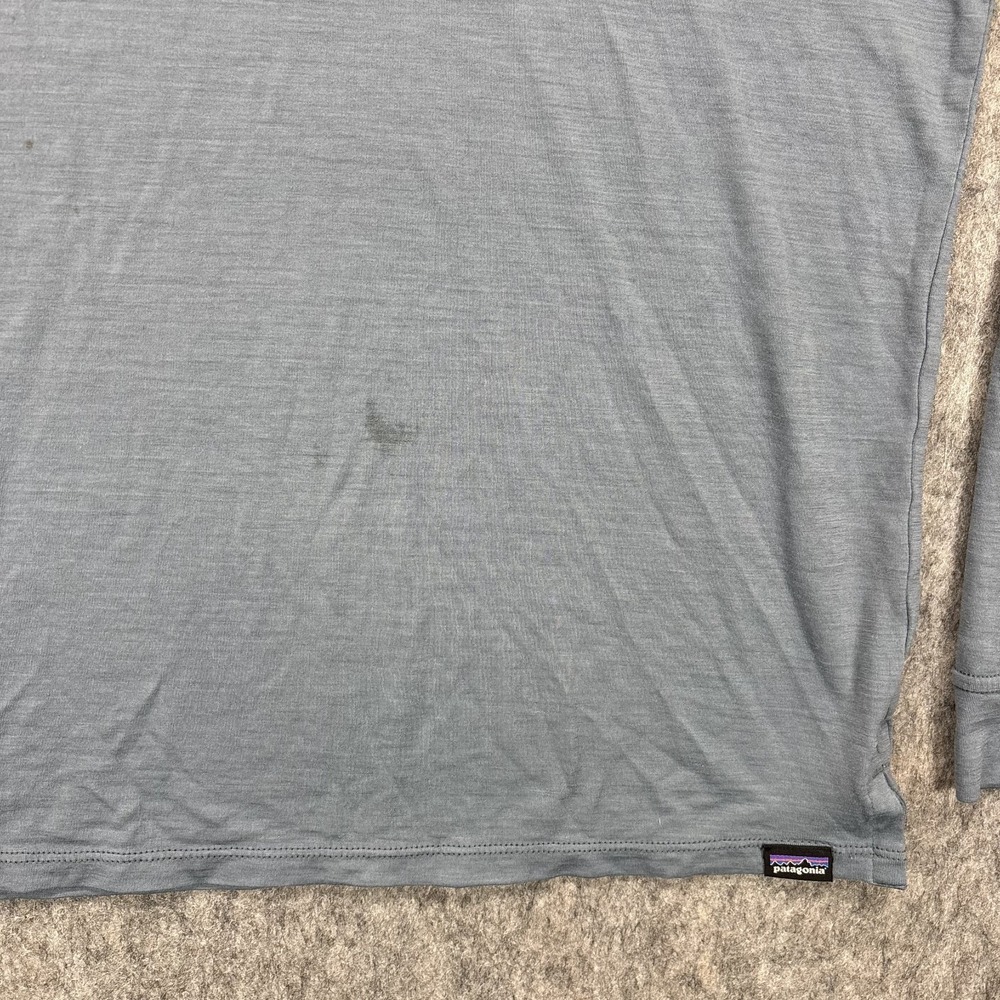 Patagonia Capilene Cool Merino Long Sleeve Shirt Women's Medium Blue Gray Flaws - Picture 2 of 9